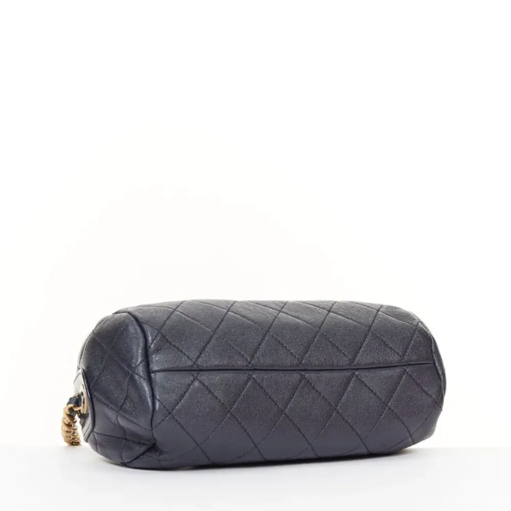 Chanel 2020 Fashion Therapy Black Leather Bowling Bag